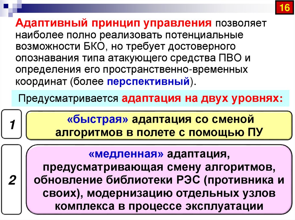 Принцип адаптивного управления. Принцип адаптивности.