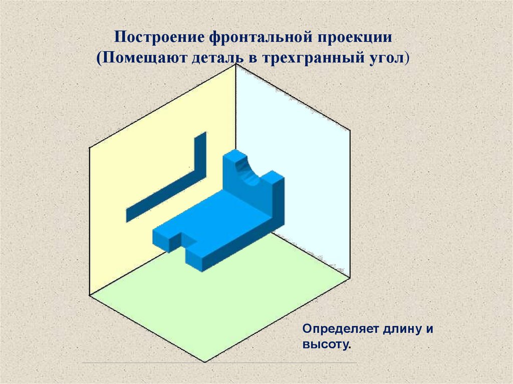 Построить фронтальную и горизонтальную проекцию