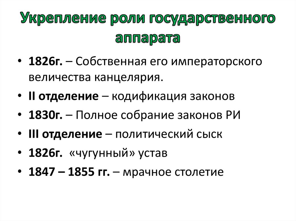 Консервативные тенденции во внутренней политике