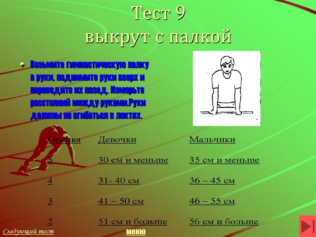 Тест 9 выкрут с палкой