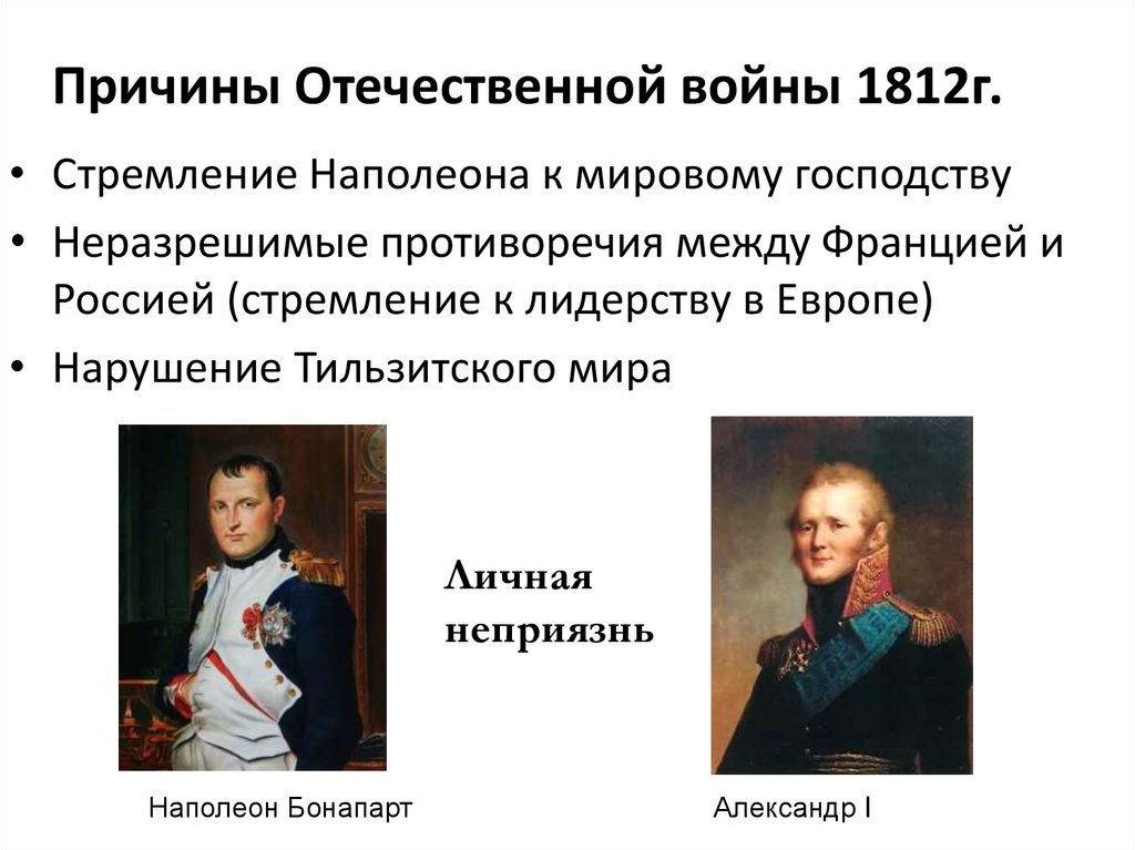 Причины 1812 года