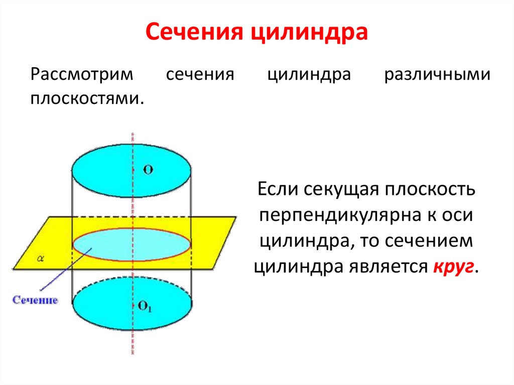 Боковое сечение цилиндра