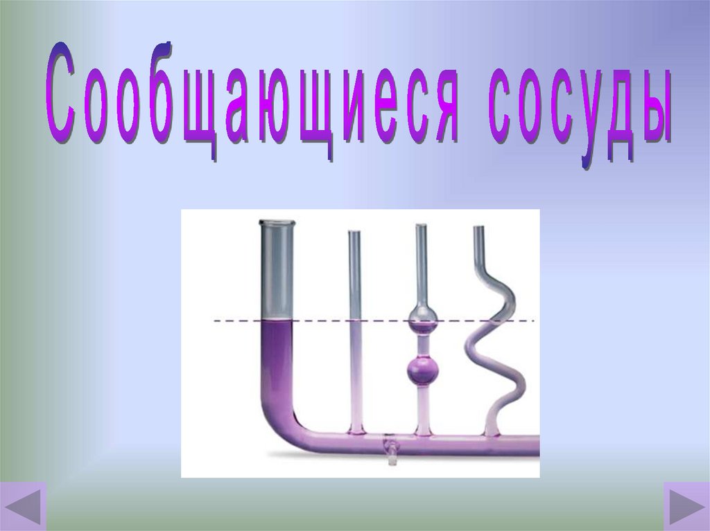 Сообщающиеся сосуды - презентация онлайн