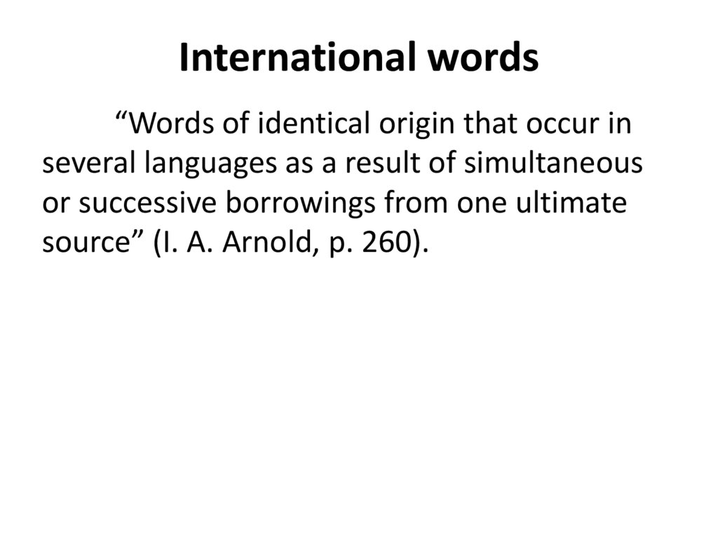 International words