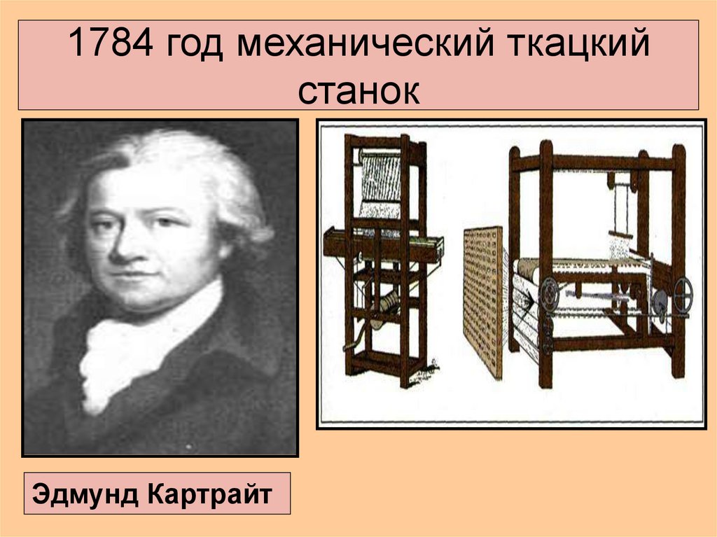 1784 год механический ткацкий станок