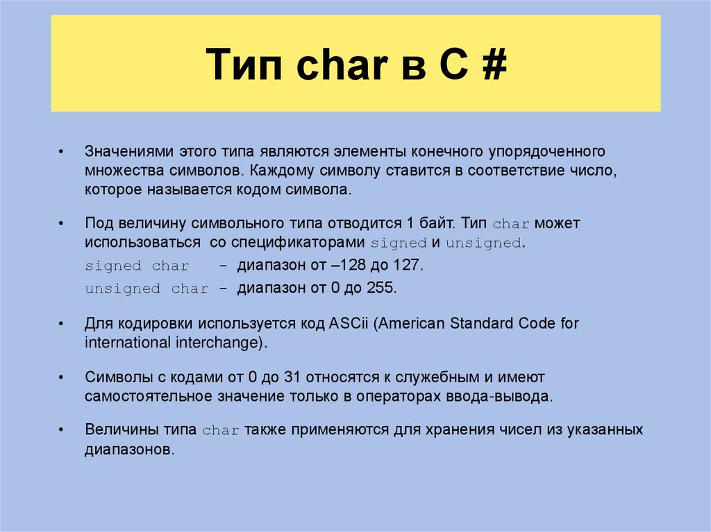 Типы компонентов c. Char Тип данных. Тип Char c#. Символьный Тип Char. Типы символов в c.