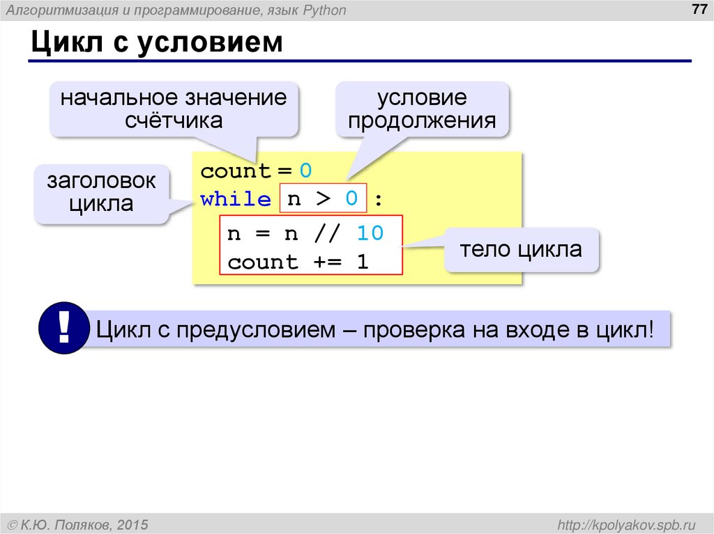 Цикл с условием