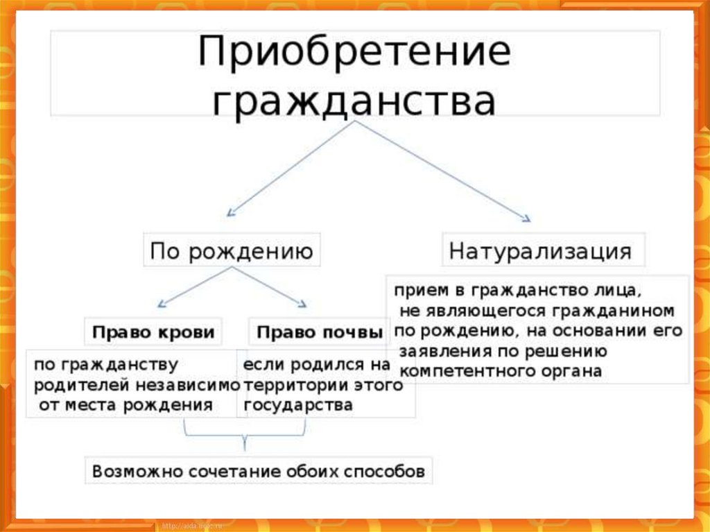 Примеры натурализации. Гражданство по праву почвы. Приобретение гражданства по рождению право крови и право. Гражданство по праву крови и по праву почвы. Гражданство по рождению и по крови.