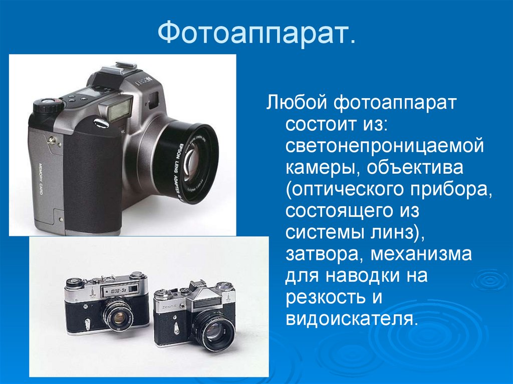 Характер изображения в фотоаппарате