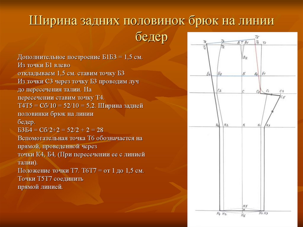 Для построения чертежа основы необходимы следующие исходные данные