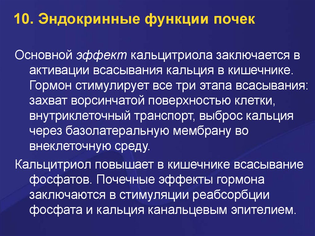 Инкреторная функция это. Физиология эндокринной системы. Функция кальцитриола в почках. Эффекты кальцитриола. Инкреторный эффект.