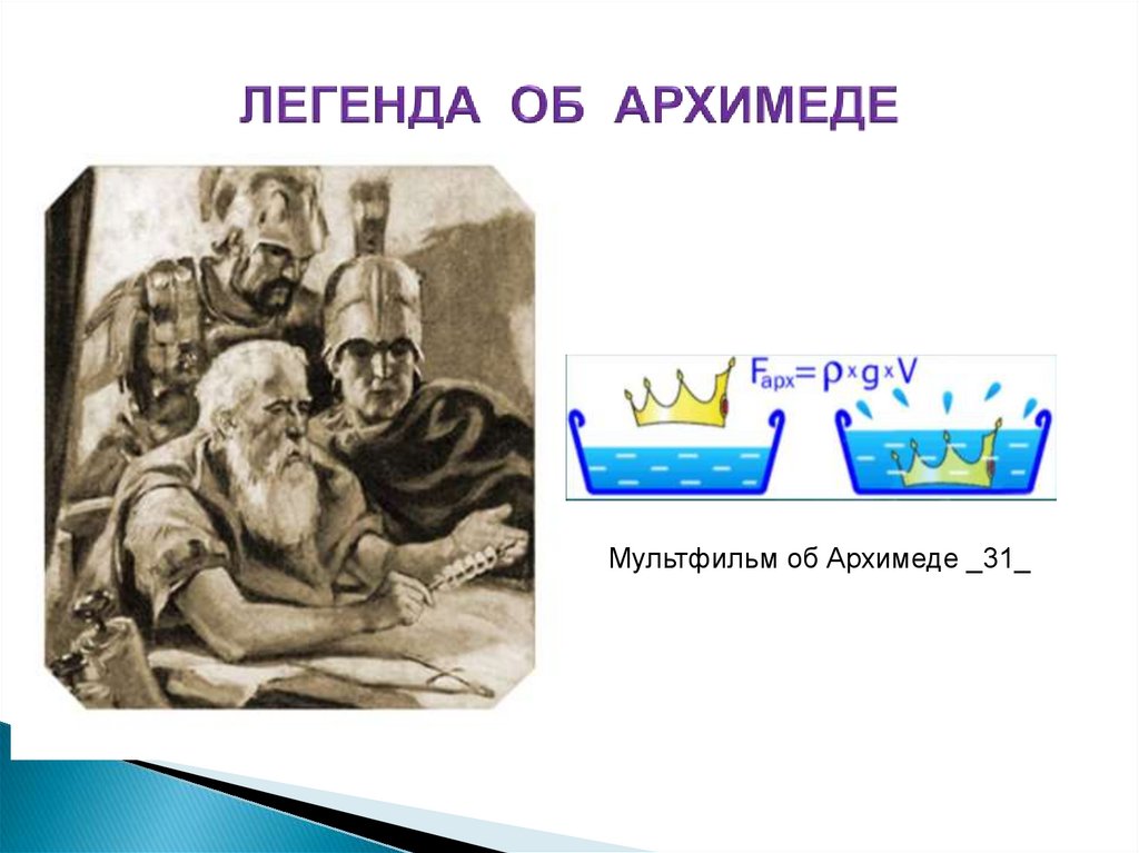 Презентация сила архимеда 7. Закон Архимеда Легенда. Легенда об Архимеде по физике 7. Архимед Легенда об Архимеде. Сила Архимеда Легенда.