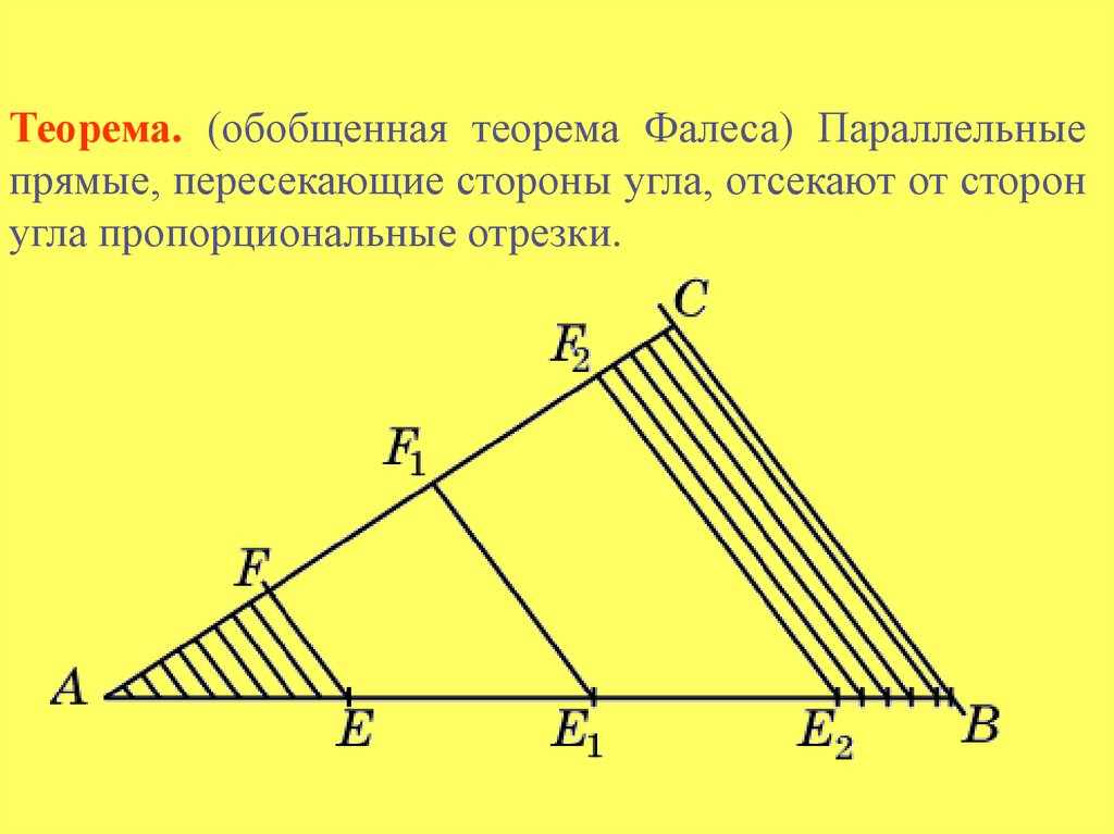 Чему равно численное значение m на рисунке теорема фалеса