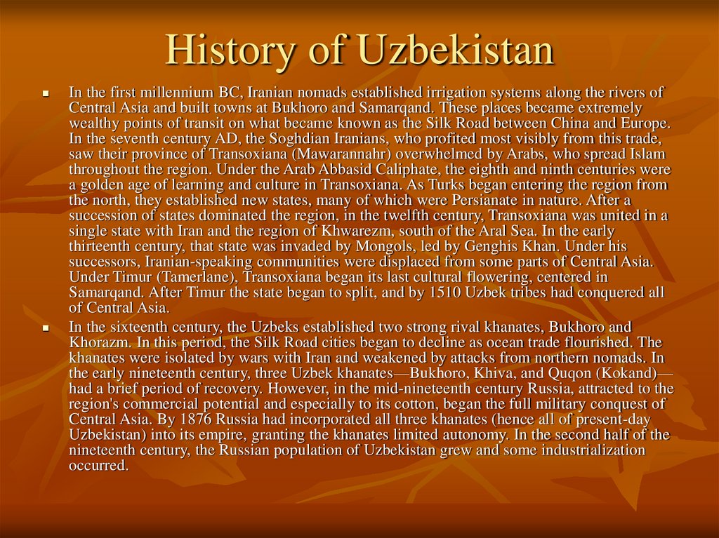 History of Uzbekistan