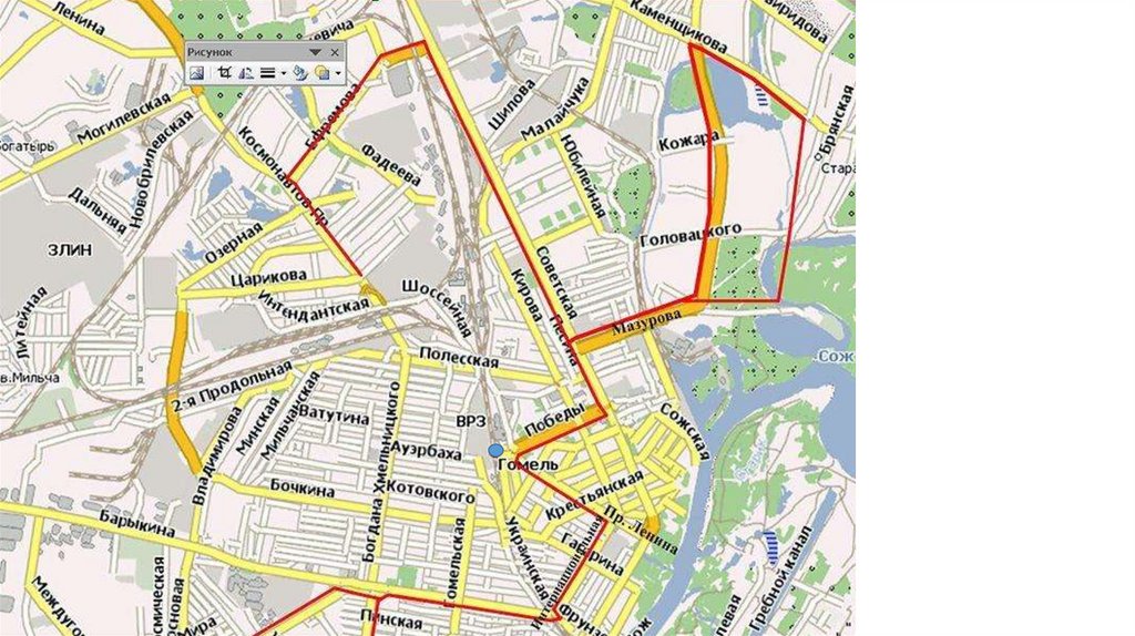 Покажи карту гомеля. Гомель на карте. Город Гомель на карте. Карта Гомеля с улицами. Районы города Гомеля на карте.
