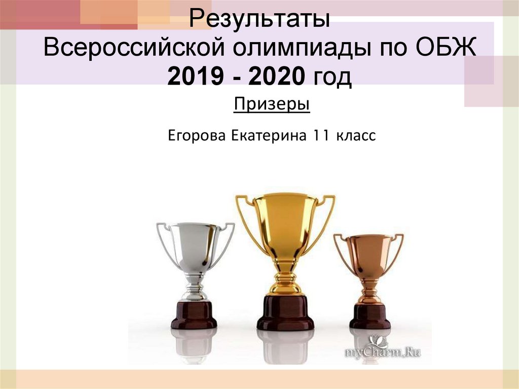 Результаты Всероссийской олимпиады по ОБЖ 2019 - 2020 год