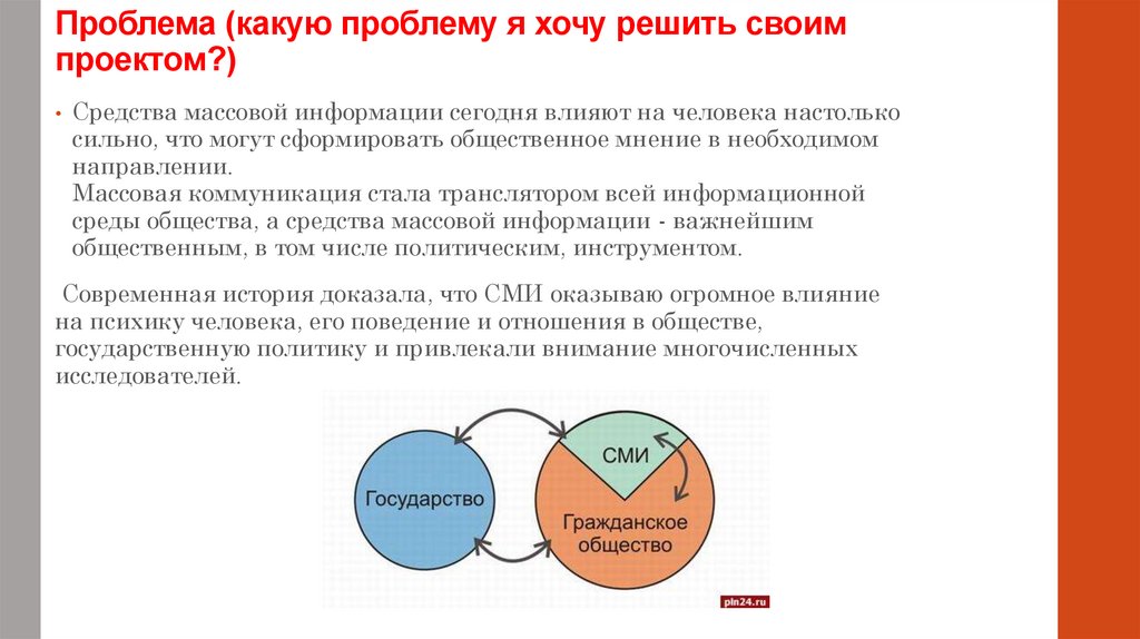 Влияние средств массовой информации на формирование общественного мнения проект