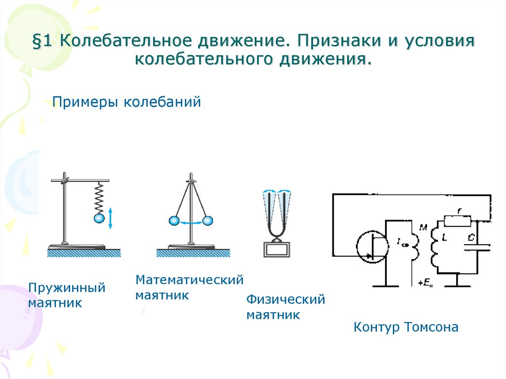 Какие системы являются колебательными а какие нет