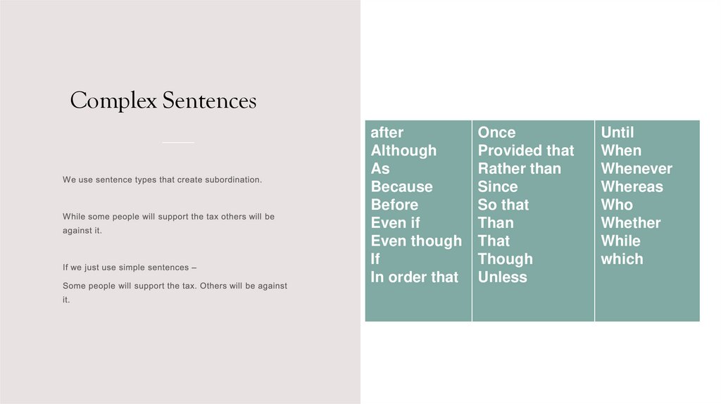 Essential sentence structures online presentation