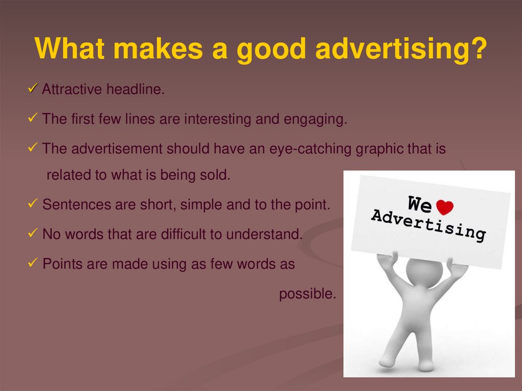 What makes a good advertising?
