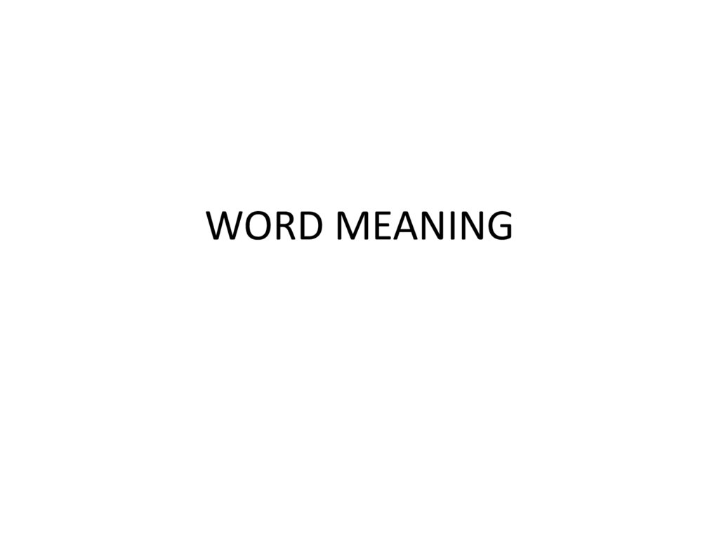 word-meaning