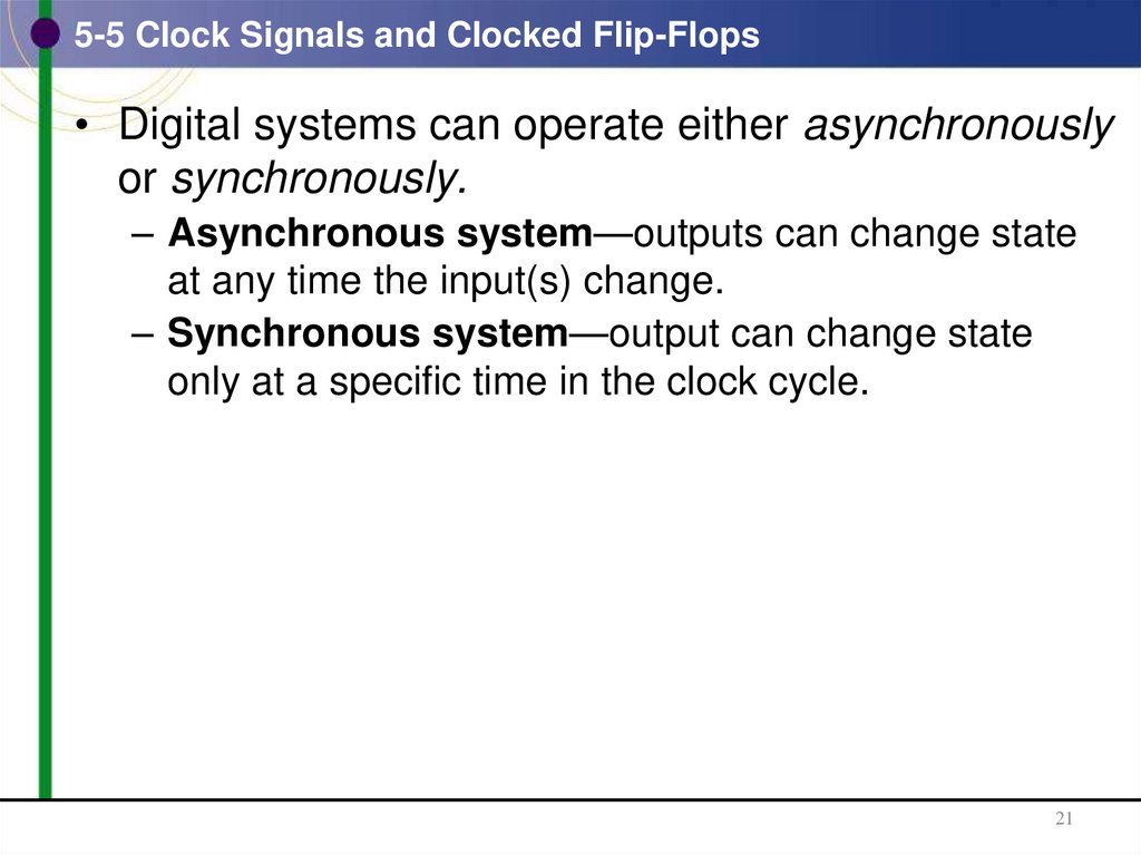 5-5 Clock Signals and Clocked Flip-Flops