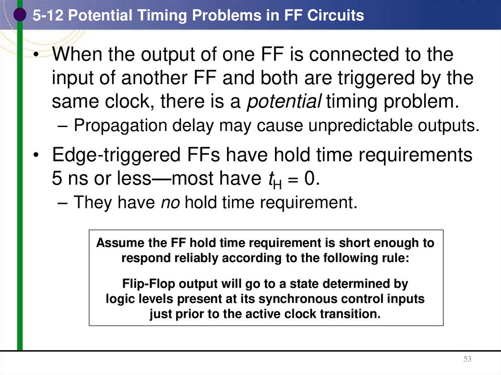 5-12 Potential Timing Problems in FF Circuits