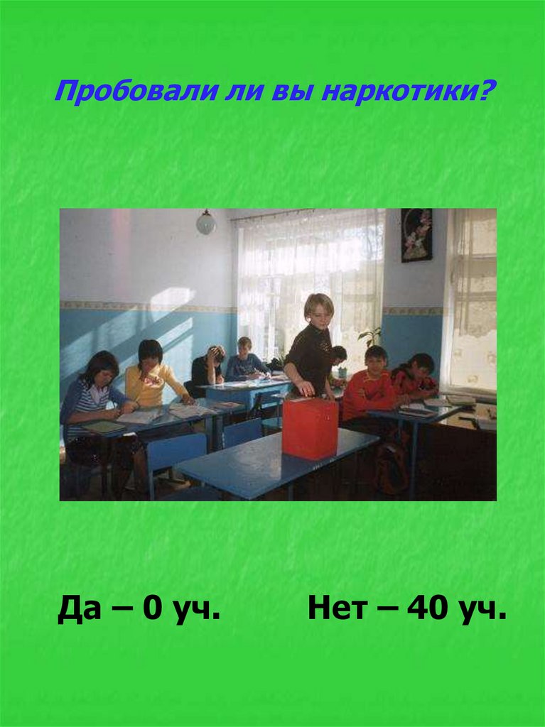 Пробовали ли вы наркотики?