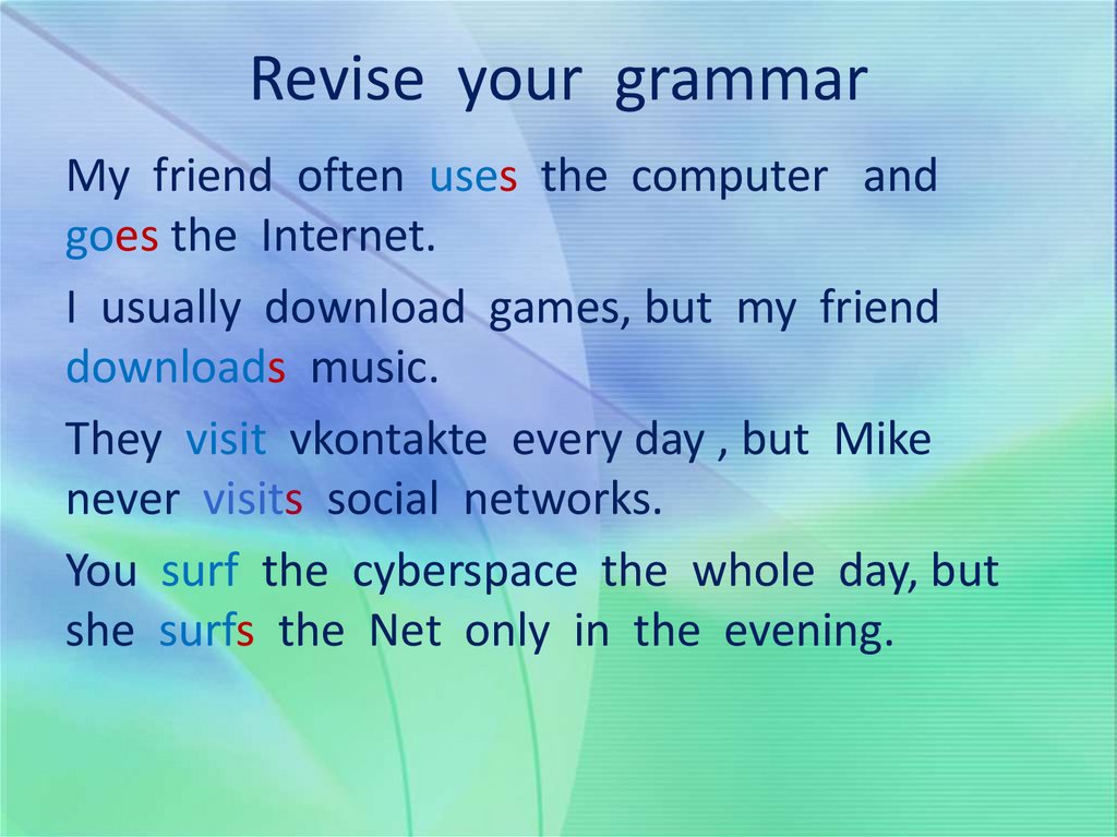 Revise your grammar