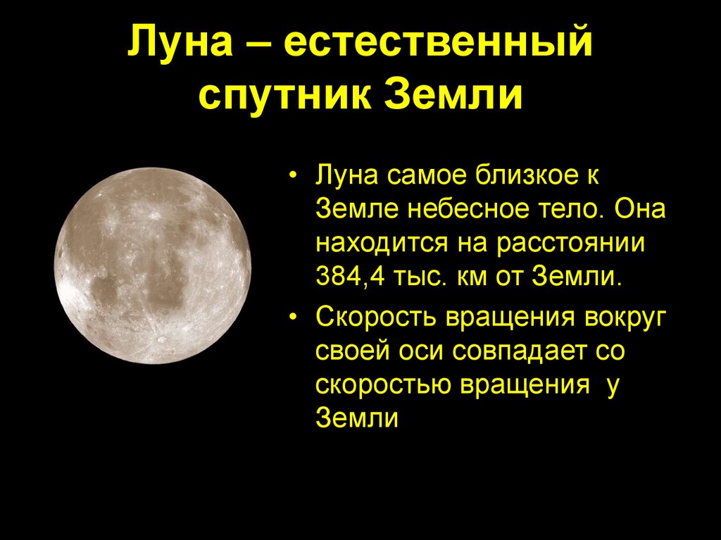 Луна – естественный спутник Земли