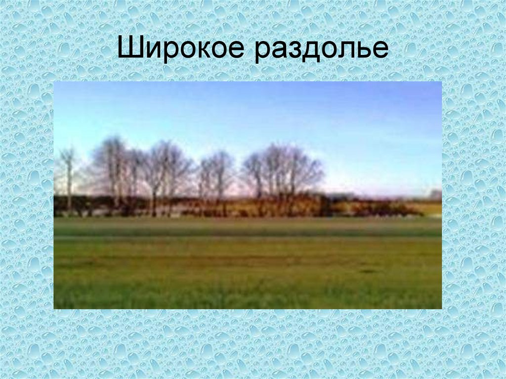 Широкое раздолье