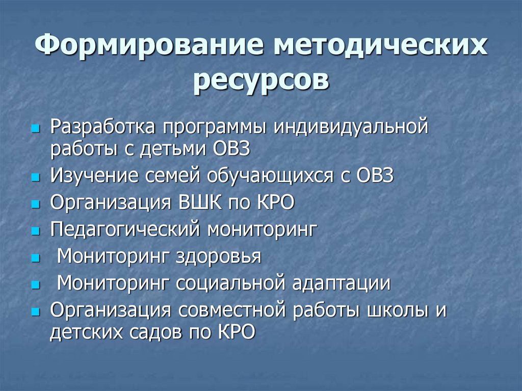 Организационно методические ресурсы