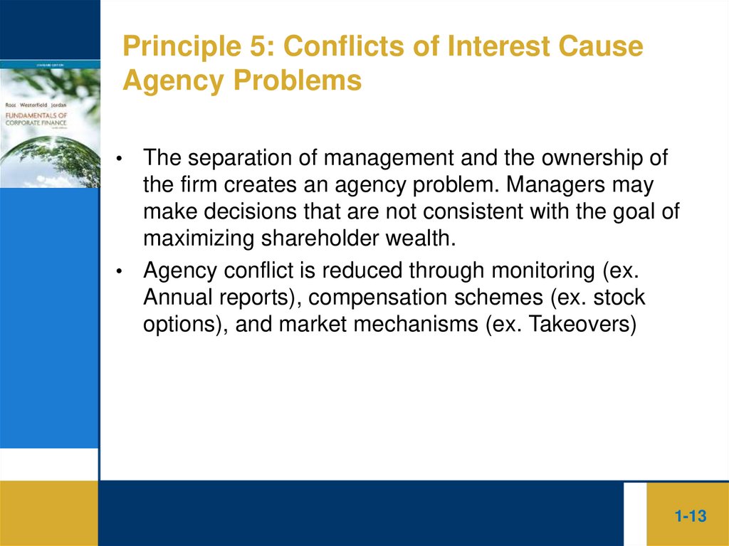 Principle 5: Conflicts of Interest Cause Agency Problems