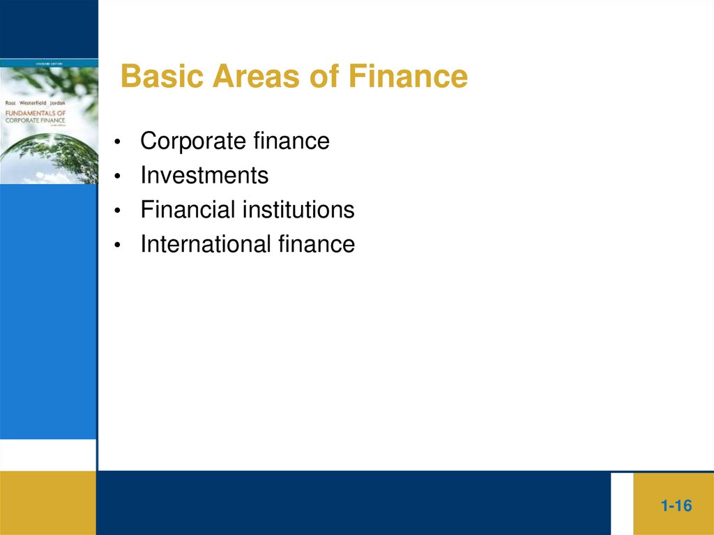 Basic Areas of Finance
