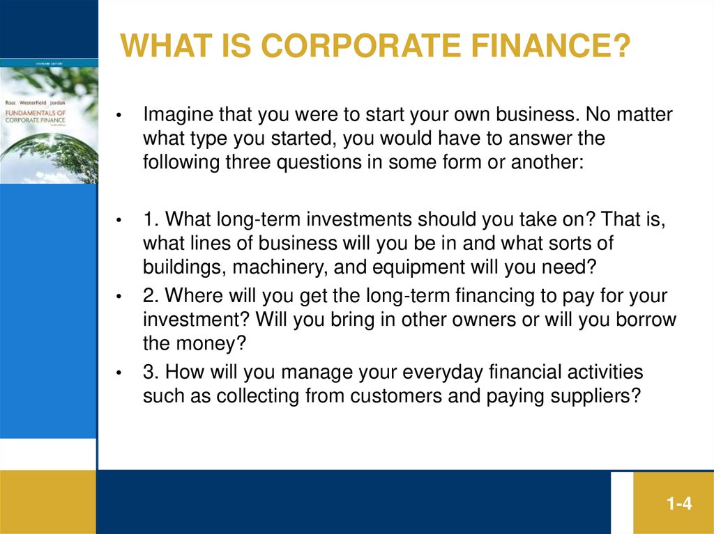 WHAT IS CORPORATE FINANCE?