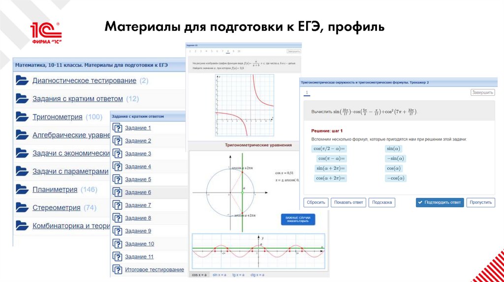 Материалы для подготовки к ЕГЭ, профиль