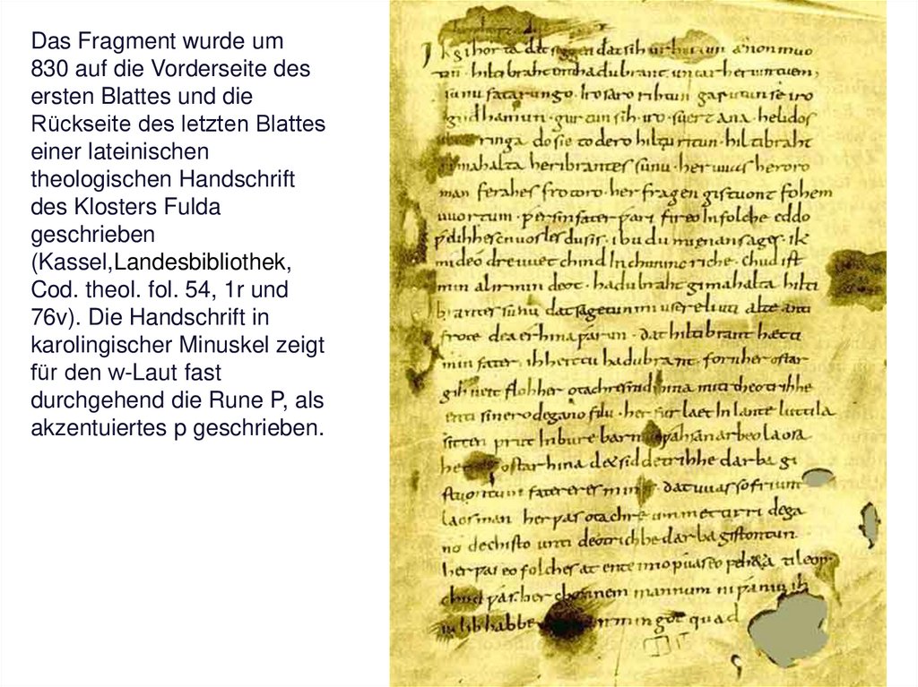 Hildebrandslied online presentation