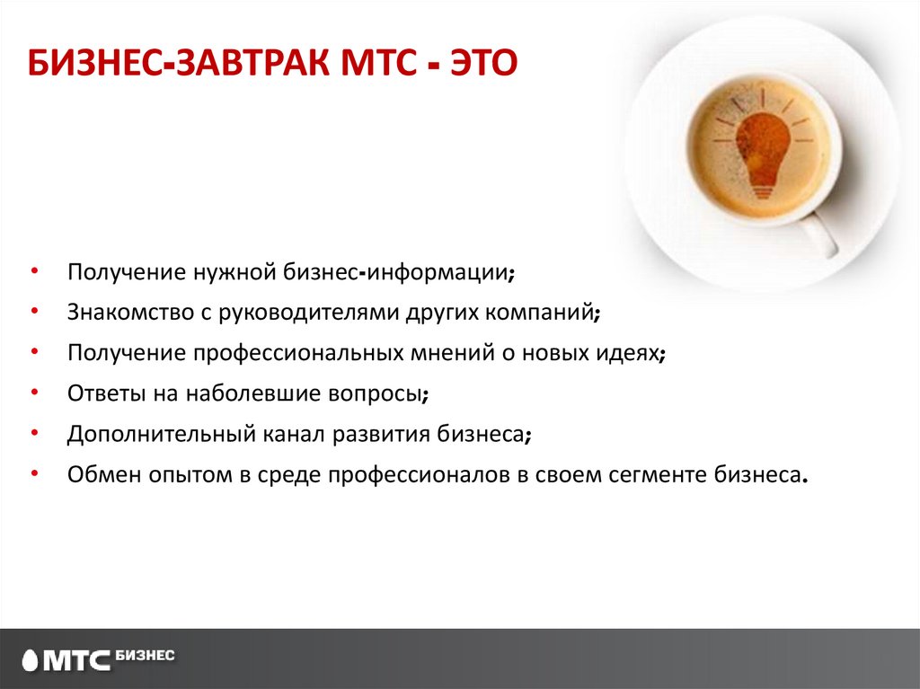Приглашение на бизнес-завтрак - презентация онлайн