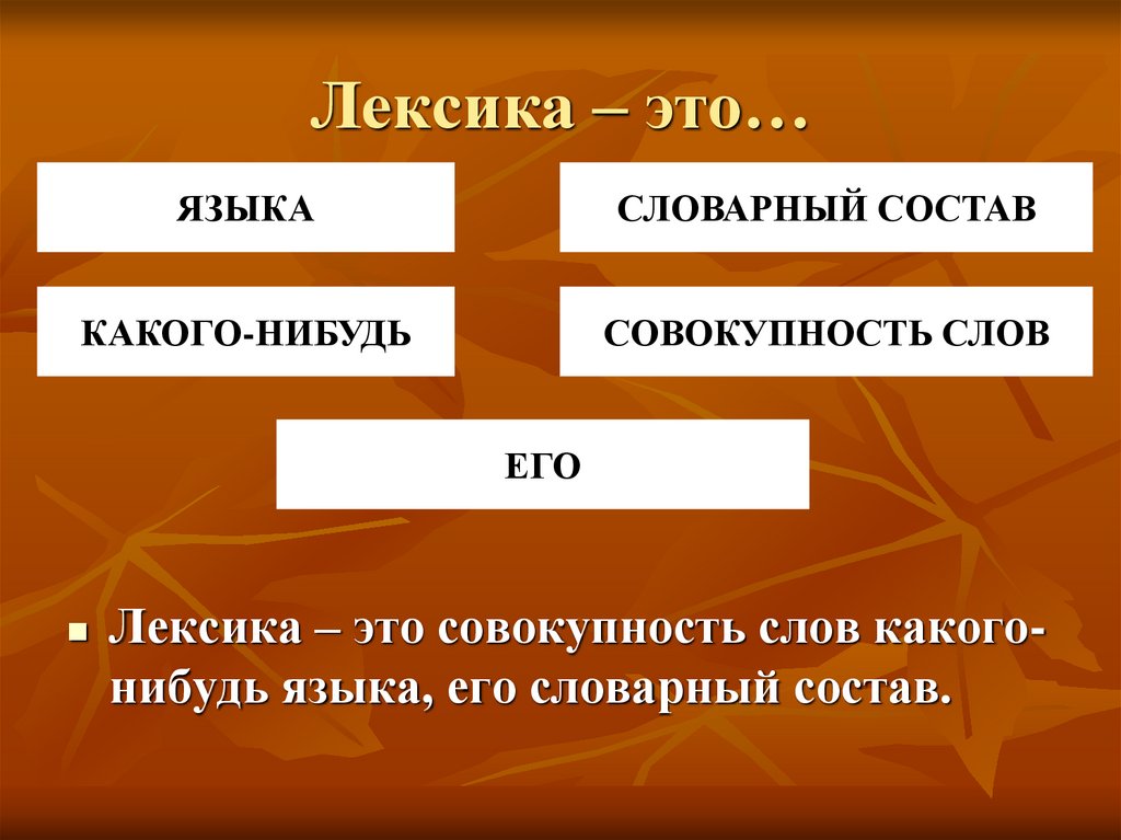 Лексика – это…