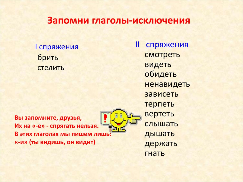 I и II спряжение глаголов - презентация онлайн