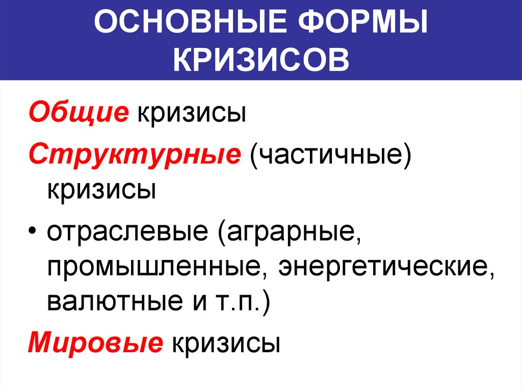 Формы кризисов в экономике. Основные формы кризисов. Общий кризис. Назовите основные формы кризисов.. Формы кризиса в экономике.