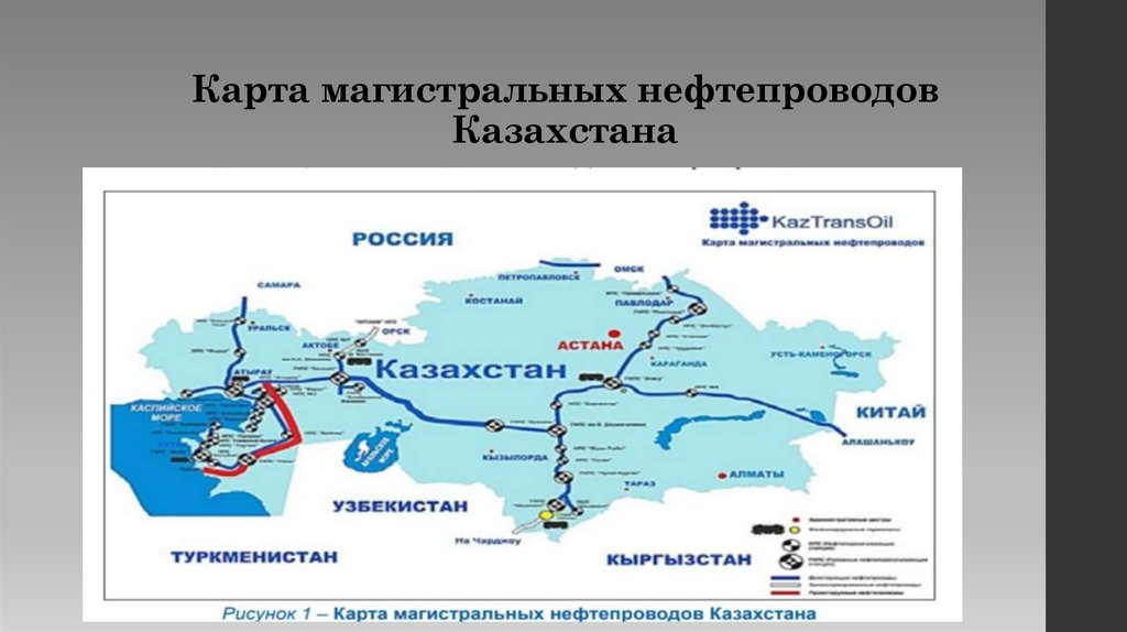 Карта нефтепроводов россии