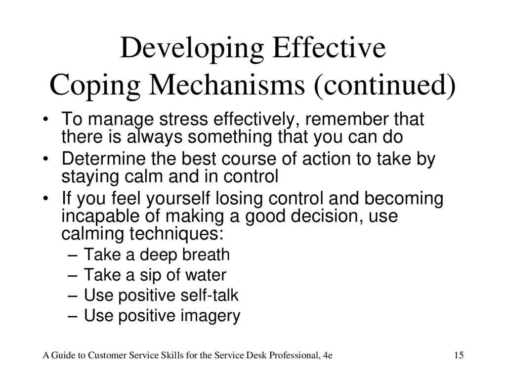 Developing Effective Coping Mechanisms (continued)