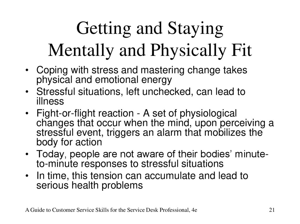 Getting and Staying Mentally and Physically Fit