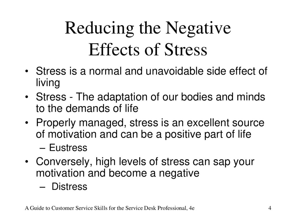 Reducing the Negative Effects of Stress