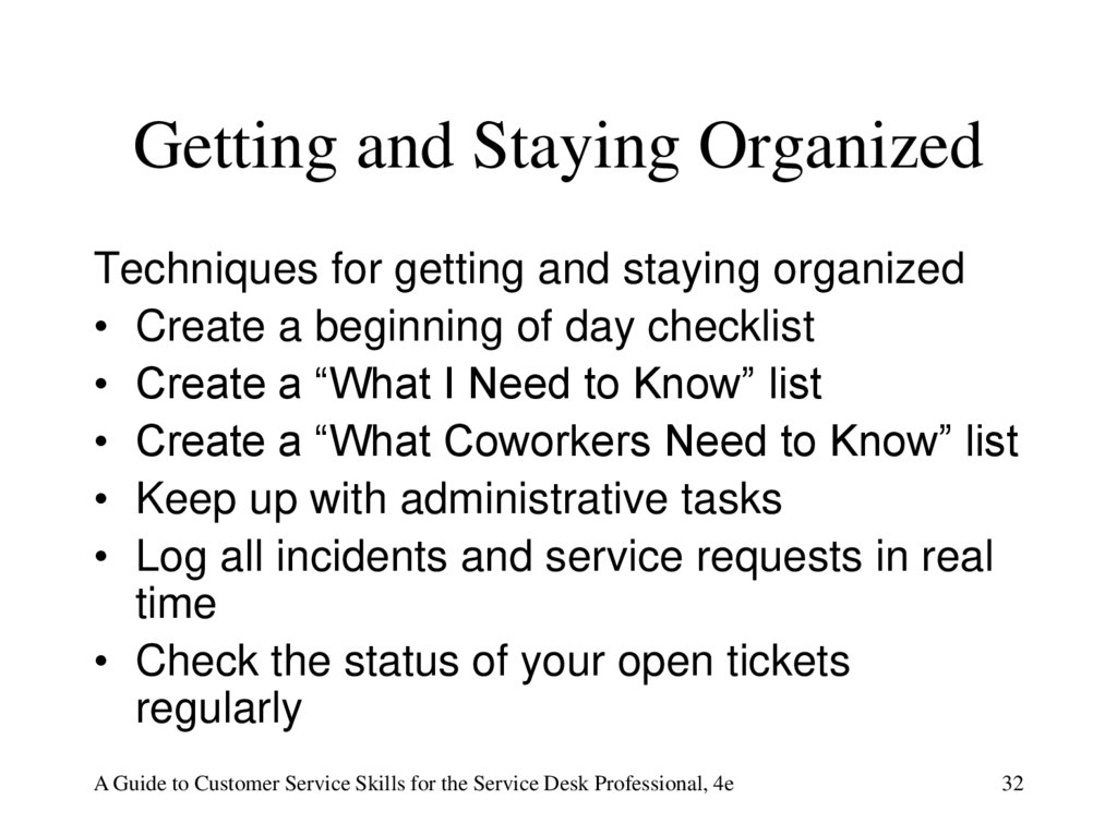 Getting and Staying Organized