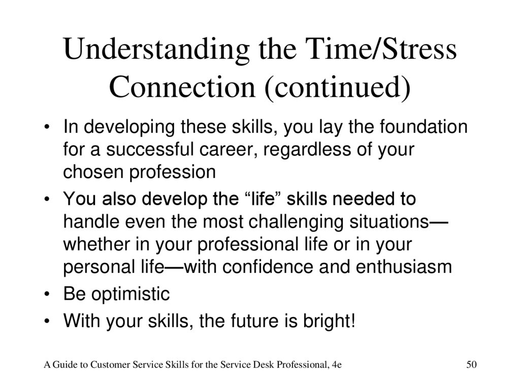 Understanding the Time/Stress Connection (continued)