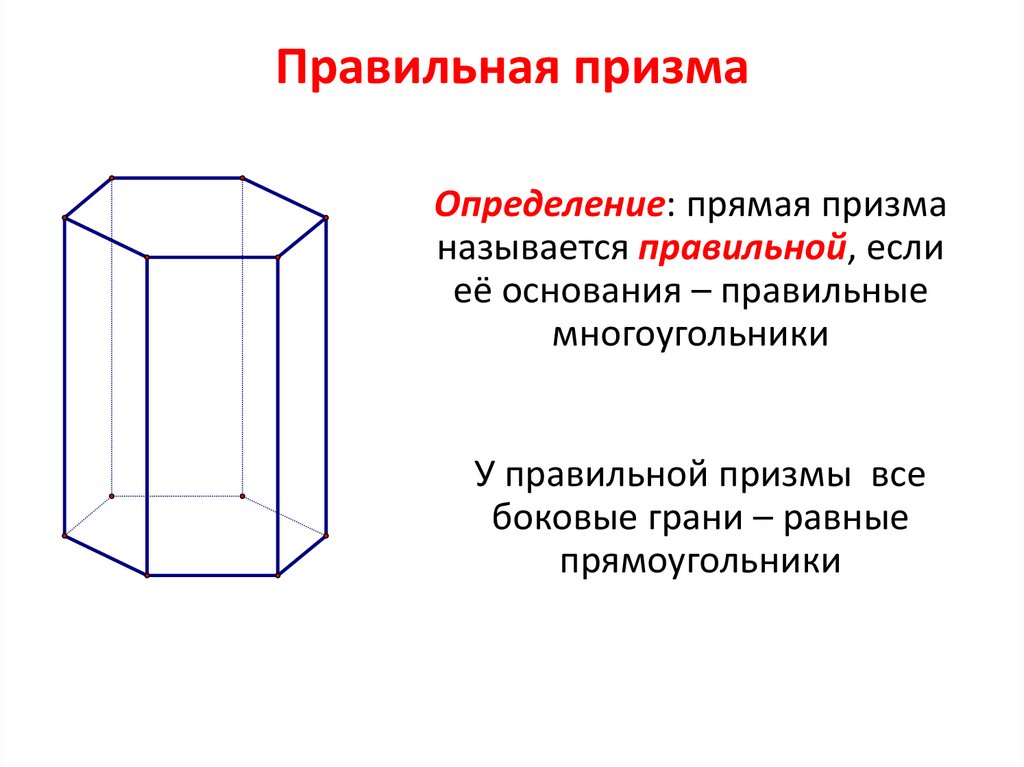 Формула полной поверхности правильной призмы