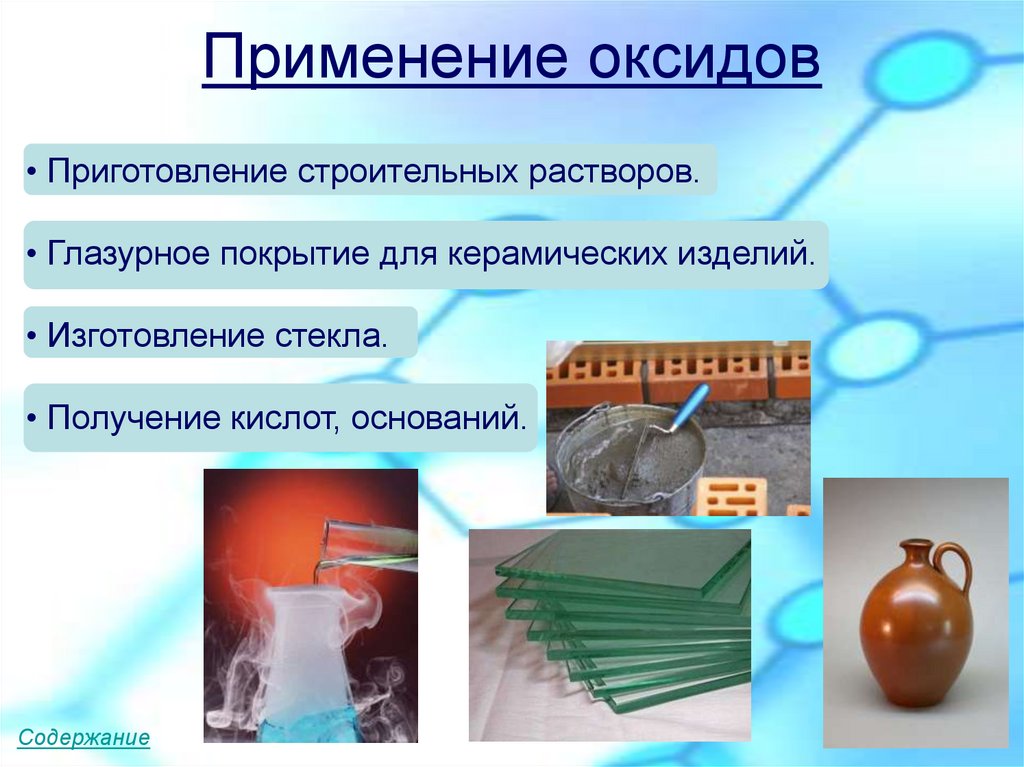 Применение оксидов