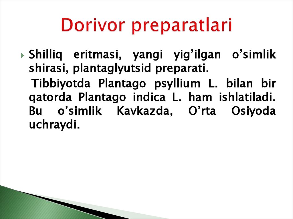 Dorivor prеparatlari